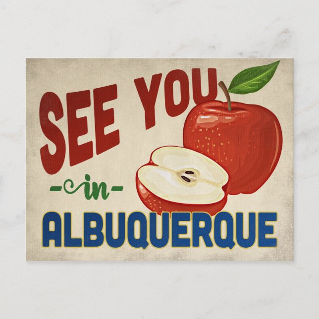 Carte Postale Albuquerque Nouveau-Mexique Apple - Vintage voyage (Devant)