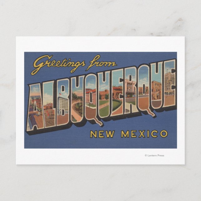 Carte Postale Albuquerque, Nouveau-Mexique - Scènes de grandes l (Devant)
