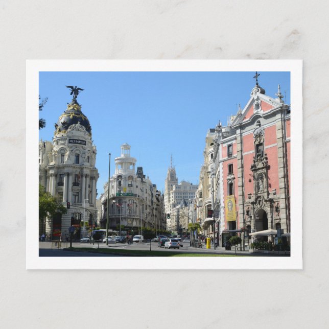 Carte Postale Alcala et Gran Via Street, Madrid Postcard (Devant)
