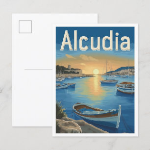 Carte Postale Alcudia Espagne Vintage voyage d'art