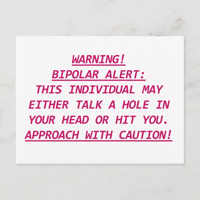 CARTE POSTALE ALERTE BIPOLAIRE-AVERTISSEMENT3 (Devant)