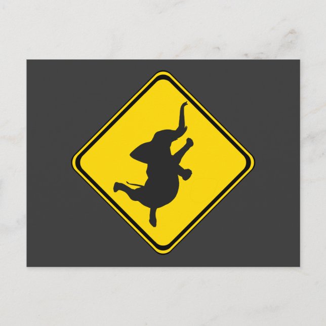 Carte Postale Alerte : Dancing Elephant Xing ! (Devant)