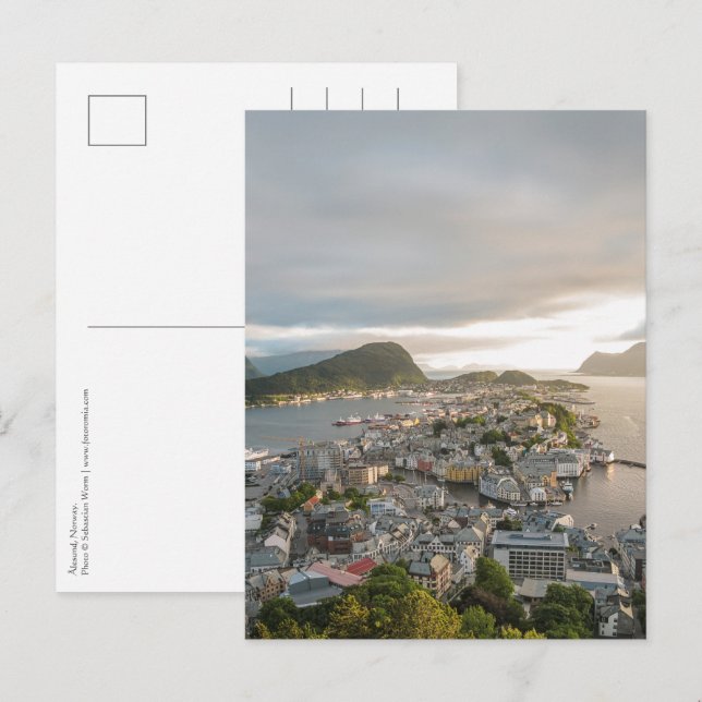 Carte Postale Alesund Norvège (Devant / Derrière)