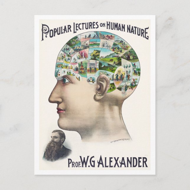 Carte Postale Alexander Phrenology Lecture Annonce (Devant)