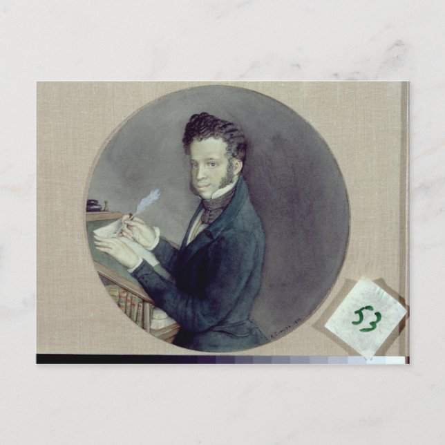 Carte Postale Alexander Pushkin à l'oeuvre, 1899 (Devant)
