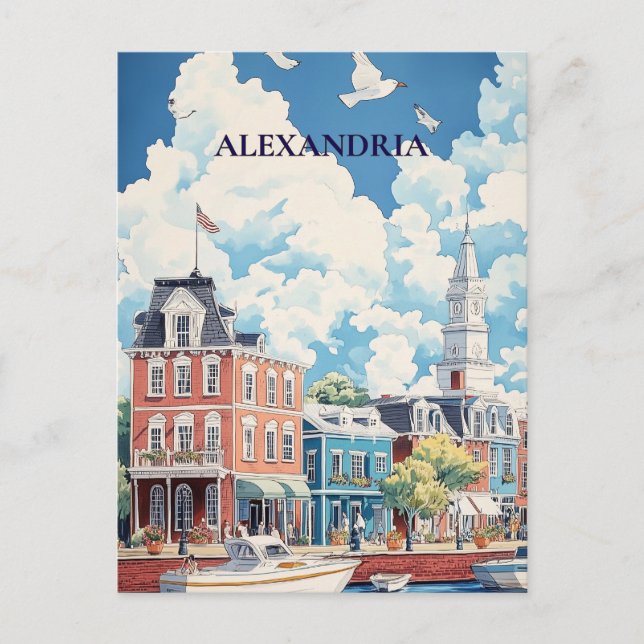 Carte Postale Alexandria Historic Waterfront Travel (Devant)