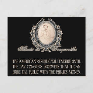 Carte Postale Alexis de Tocqueville Quote: America's Lifetime