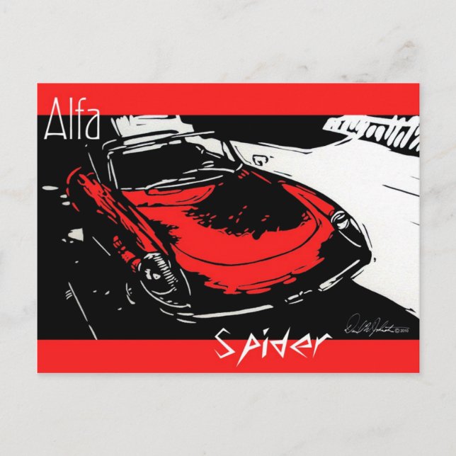 Carte postale Alfa Spider (Devant)