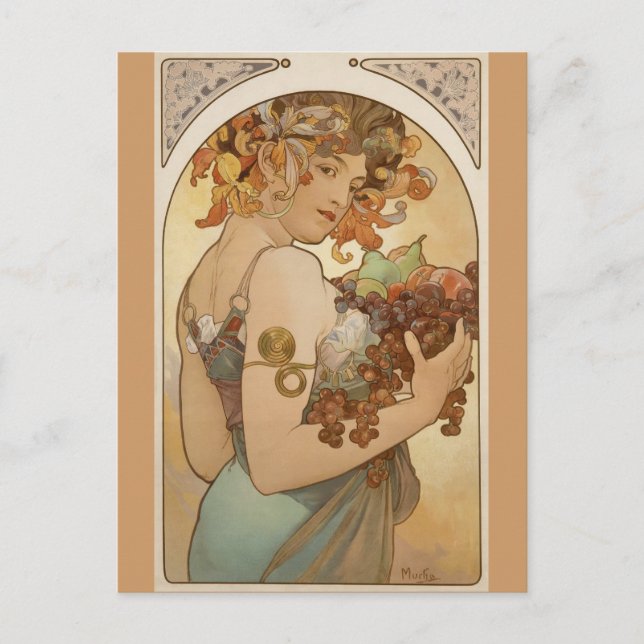 Carte Postale Alfons Mucha - Fruits (Devant)
