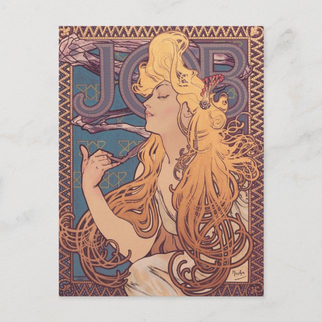 Carte Postale Alfonse Mucha Job Art Nouveau femme (Devant)