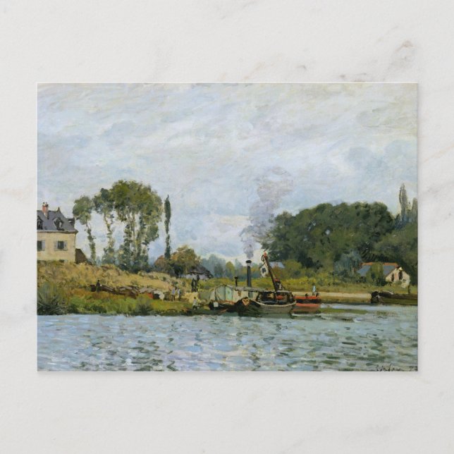 Carte Postale Alfred Sisley | Bateaux à l'écluse de Bougival (Devant)