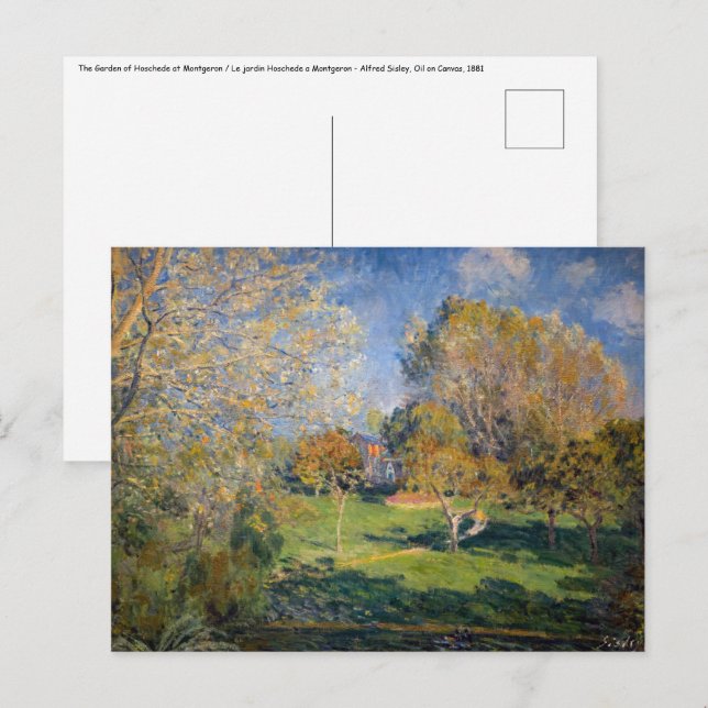 Carte Postale Alfred Sisley - Le Jardin de Hoschede, Montgeron (Devant / Derrière)