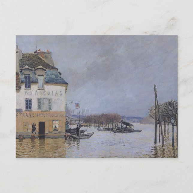 Carte Postale Alfred Sisley | Les inondations à Port-Marly (Devant)