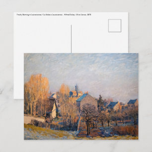 Carte Postale Alfred Sisley - Matinée glaciale à Louveciennes