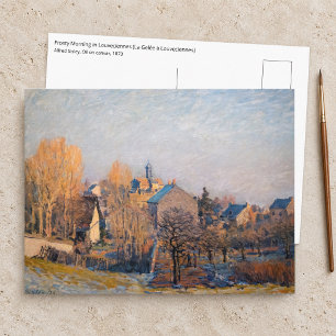 Carte Postale Alfred Sisley - Matinée glaciale à Louveciennes