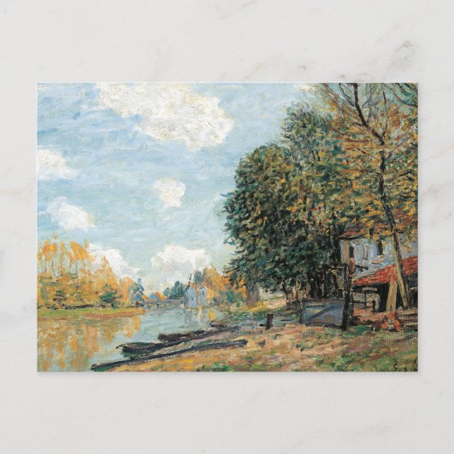 Carte Postale Alfred Sisley  Moret : Les rives de la rivière Loi (Devant)
