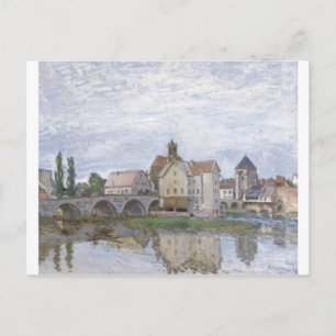 Carte Postale Alfred Sisley Moret-sur-Long - Temps gris 1892 Oil