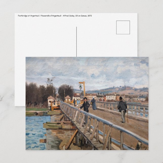 Carte Postale Alfred Sisley - Passerelle d'Argenteuil (Devant / Derrière)