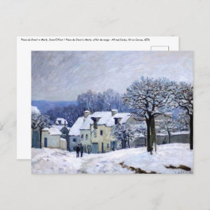 Carte Postale Alfred Sisley - Place Chenil in Marly, Snow Effect