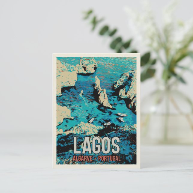 Carte Postale Algarve Lagos Côte Portugal Voyage (Debout devant)