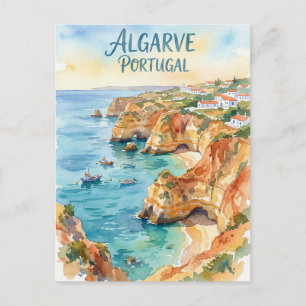 Carte Postale Algarve Portugal aquarelle
