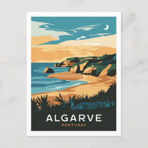 Carte Postale Algarve Portugal Travel Retro