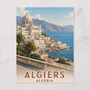 Carte Postale Alger Algérie Côte méditerranéenne et Casbah 🗺️