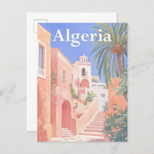 Carte Postale Algérie Aquarelle Peinture Voyage