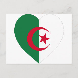 Carte Postale Algérie - Coeur du drapeau