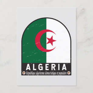 Carte Postale Algérie - Emblème du drapeau Vintage