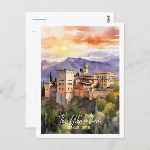 Carte Postale Alhambra Espagne Lieu de voyage célèbre