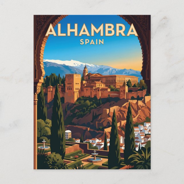 Carte Postale Alhambra, Grenade Espagne (Devant)