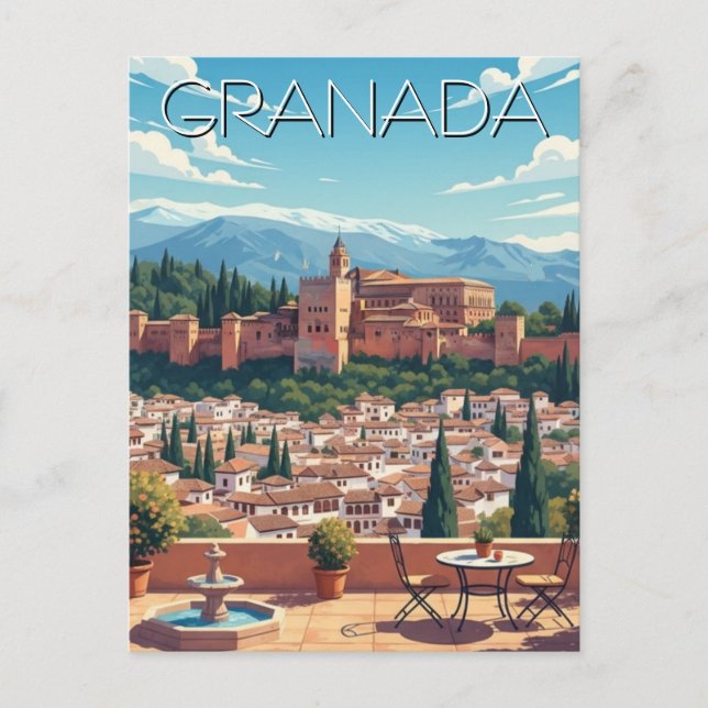 Carte Postale Alhambra Grenade Espagne Voyage (Devant)