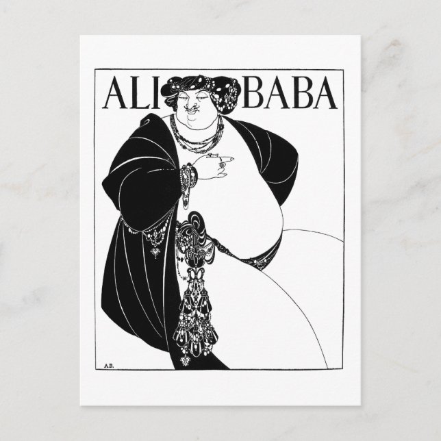 Carte Postale Ali Baba, Aubrey Beardsley (Devant)