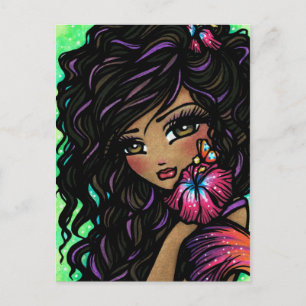 Carte postale "Aliah" Hibiscus Mermaid Imaginaire 