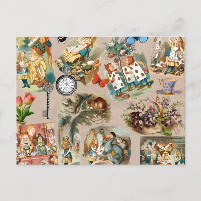 Carte Postale Alice à Wonderland Cheshire Cat Characters (Devant)