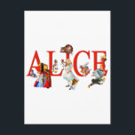 Carte Postale Alice à Wonderland et Friends<br><div class="desc">Alice à Wonderland and Friends,  including the Mad Hatter,  the Queen of Hearts,  the Duchess,  the Caterpillar,  the Cheshire Cat,  the White Rabbit and the Cardmen</div>