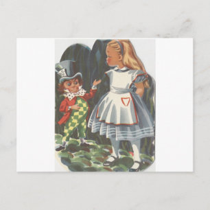Carte Postale Alice au pays des merveilles et le Chapelier Fou