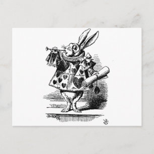 Carte Postale Alice au pays des merveilles Lapin blanc avec trom