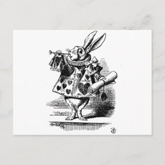 Carte Postale Alice au pays des merveilles Lapin blanc avec trom