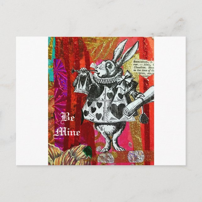 Carte Postale Alice au pays des merveilles Lapin blanc Valentine (Devant)