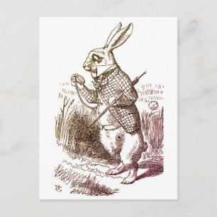 Carte Postale Alice au pays des merveilles Rabbit tardif avec la