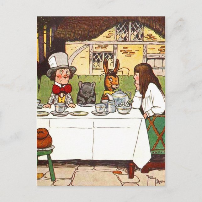 Carte Postale Alice au pays des merveilles : Un Tea Party (Devant)