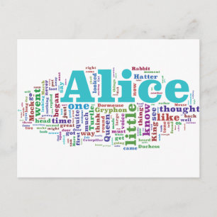 Carte Postale Alice au pays des merveilles Word Cloud