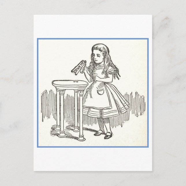 Carte Postale Alice avec l'illustration de la bouteille "Drink M (Devant)