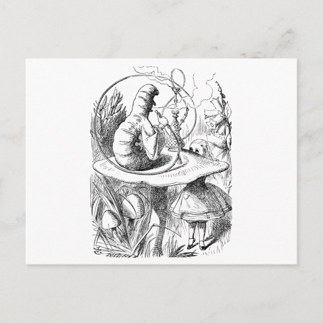 Carte Postale Alice consulte le Caterpillar (Devant)