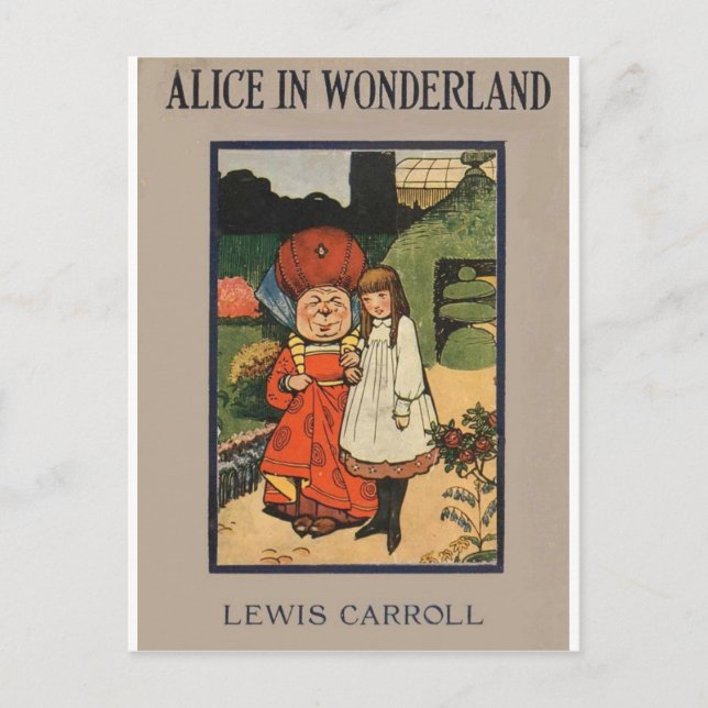 Carte Postale Alice dans la couverture de livre du pays des (Devant)