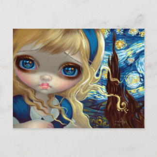 Carte postale "Alice dans la nuit étoilée"