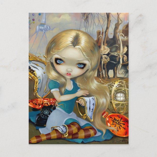 Carte Postale "Alice dans un rêve de Dali" par Jasmine Becket-Gr (Devant)