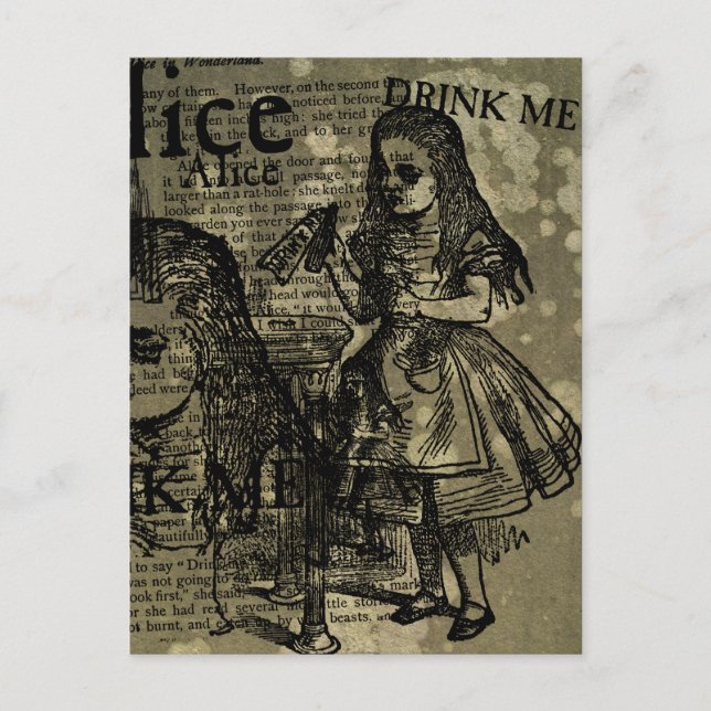 Carte Postale Alice Drink Me Collage (Devant)
